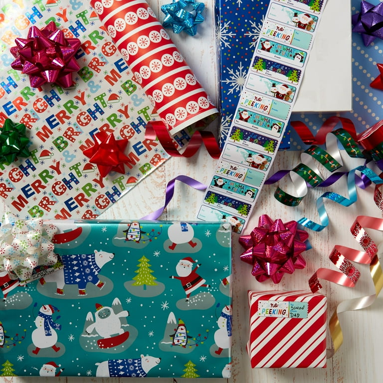 Holiday Time Character Three Roll Reversible Foil Gift Wrap 30