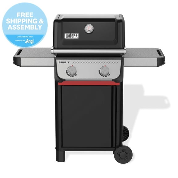 Weber Spirit Gas Grill, E-210 2 Burner Propane Gas Grill with Wheels, Black