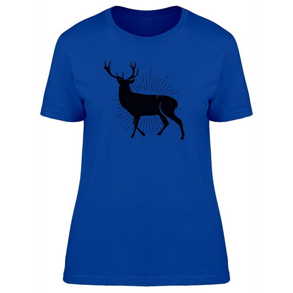 Black Deer Silhouette T-Shirt Women -Image by Shutterstock, Female Medium