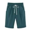 thumbnail image 1 of Plebaso Women's Knee Length Shorts Drawstring Casual Shorts with Pockets Solid Color Summer Beach Shorts, 1 of 3