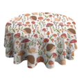 thumbnail image 4 of Cute Hedgehog and Mushroom Round Tablecloth 60"x60",Wrinkle Wipeable Table Cloth for Kitchen Dining Room Picnic Patio Party, 4 of 6