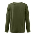 thumbnail image 4 of Women Blouses Fall Floral Womens Top Big Button Shirt under Scrub Shirt Long Sleeve Back Short 3x Tees for Women plus Size Blouses for 3x Silk Button up School Walkout Teacher Silk down Army Green M, 4 of 4