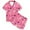 Hot Pink, variant on WhouRiu Toddler Girls Pajama Set Chicken Pattern Short Sleeve Button Shirt Shorts Child Sleepwear Outfits Black.Sizes 2-3
