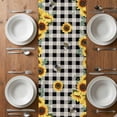 thumbnail image 6 of Yellow Sunflower Table Runner - 48 Inch Long, Kitchen Dining Table Runner Dresser Scarves, Spring Summer Bee Gnomes Black Plaid Farmhouse Decor for Coffee Tables Wedding Party Banquet, 6 of 8