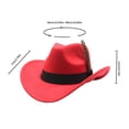 thumbnail image 3 of Gtoiithly Breathable Hollow Straw Cowboy Hat Unisex, Wide Curved Brim Western Sun Hat with Feather Band Adjustable Chin Strap L1-Black, 3 of 5