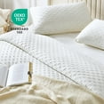 thumbnail image 6 of 3 Pcs Elegant Solid Color Quilt Set with Envelope Pillowcases, Soft and Lightweight, Queen, White, 6 of 9