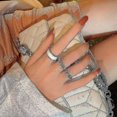 thumbnail image 3 of New Hollow Geometric Round Punk Ring Set, 3 of 4