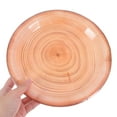 thumbnail image 5 of KONTONTY 16pcs Simulated Wood Grain Plates Rustic Simulated Wood Slice Plate Farmhouse Round Disposable Dinner Dish For Family Gatherings Woodland Birthday Party Supplies, 5 of 8