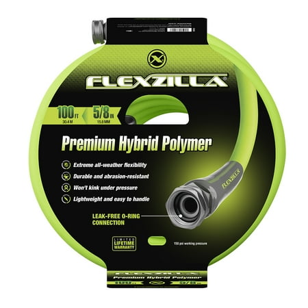 Flexzilla® Garden Hose, Hybrid Polymer, 5/8 x 100', ZillaGreen™