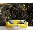 thumbnail image 3 of Black Gold Rose Wall Mural - Luxury Flower Peel And Stick Wallpaper For Living Room Bedroom, Rose Mural 158"W x 110"H (Not Peel and Stick), 3 of 6