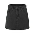 thumbnail image 4 of vigerkar Denim Skirt Women High Waist Mini Jean Skirt for Women Stretch Casual Mini Jean Skort Black, S, 4 of 5