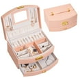 thumbnail image 3 of Organizador de 2 capas, cajas de almacenamiento de regalo, estuche para pendientes, relojes, niñas Rosa Zulema Caja de almacenamiento de joyas, 3 of 5