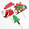 Riapawel Baking Cake Decoration Christmas Cake Plug-In Santa Claus Gingerbread House Small Train Cake Card