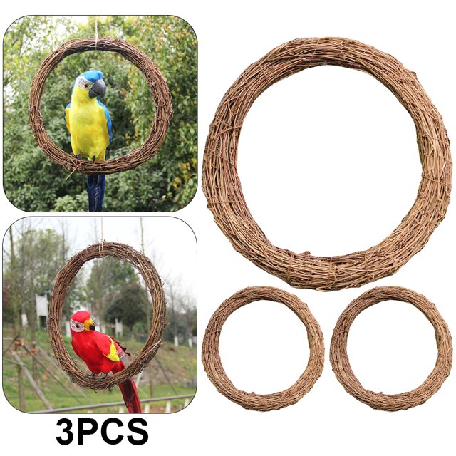3 Uds 35cm Anillo Ratán Flores Artificiales Plantas Secas Guirnalda DIY Corona Floral