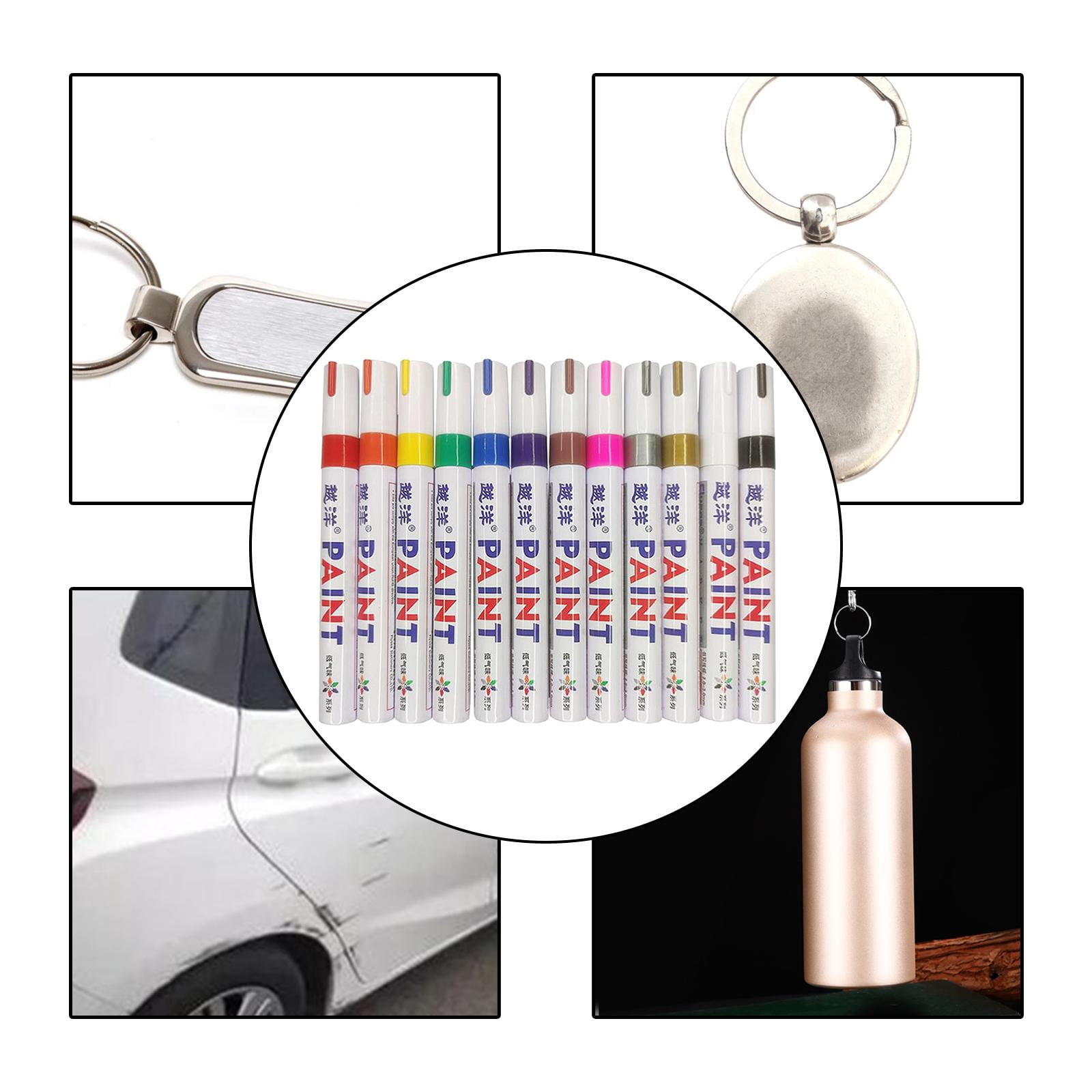 FVDPWYE 12 Pieces Permanent Paint Marker Pen 4.5mm Waterproof Art Scratch Repair for for