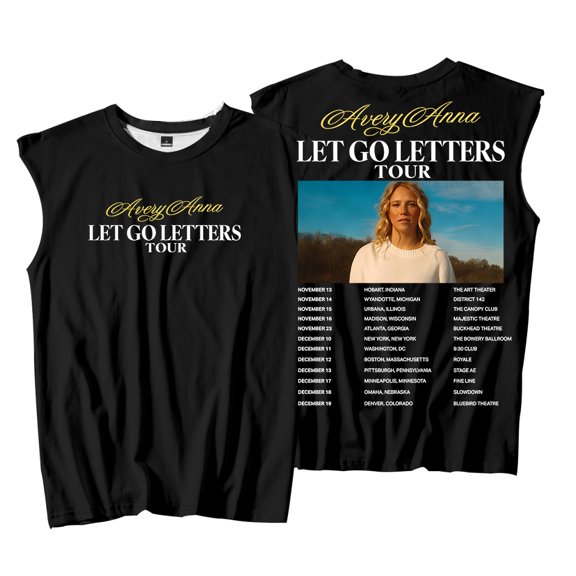 Avery Anna Let Go Letters Tour 2025 Tank Tops Unisex Sleeveless Vest Men Women Outdoor Streetwear Tops