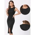 thumbnail image 2 of DARING DIVA Faux Suede Sleeveless Split Hem Dress L Black, 2 of 6