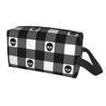 thumbnail image 5 of Skull Halloween Checked Tartan Plaid Travel Toiletry Bag For Men Women,Canvas Makeup Organizer Dopp Kit Water-resistant Shaving Bag for Toiletries Accessories, 5 of 8