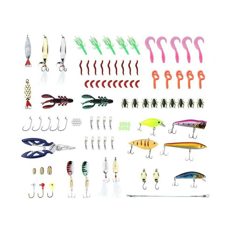 Hard Fishing Lure Set Assorted Bass Soft Fishing Lure Kit Colorful Minnow  Popper