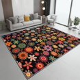 thumbnail image 2 of Washable Area Rug 3 X 5 ft, Lightweight Low-Pile Bohemian Floral Pattern Printed Area Rug, Kitchen Indoor Non Slip Carpet Floral Multicolor Print Mat Living Room Bedroom Dining Room, 2 of 7