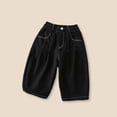 thumbnail image 2 of CONROSES Kids Boys Casual Pants Wide Leg Baggy Pant for Child Solid Elastic Waist Cozy Jogger Trousers with Pockets, 2 of 5