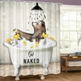 thumbnail image 2 of Funny Brown Bear Get Naked Shower Curtain, Fun Cute Wild Animal in Bathtub Shower Curtain Sets for Kids, RV Rustic Farmhouse Woodland Barn Cabin Shower Curtain for Bathroom Polyester Fabric 54X70in, 2 of 4