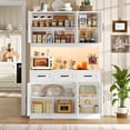 thumbnail image 4 of Hiphuta 72" Tall Kitchen Pantry Storage Cabinet with RGB LED, Hutch Cabinet with Charging Station and Adjustable Shelves for Dining Room, White, 4 of 9