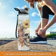 thumbnail image 6 of Sunflowers with Skeletons 32oz Water Bottles with Straw Tritan Leakproof Sports Bottle BPA Free Clear for Fitness Gym Swimming Cycling, 6 of 7