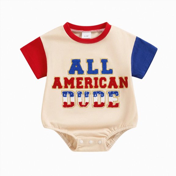 Baby Onesies Girl Baby 4th of July Outfit Boy Girl Newborn Infant Toddler USA T Shirts Oversized Romper Onesie Cute Clothes