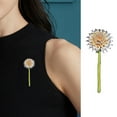 thumbnail image 2 of Lifetechs Elegant Dandelion Shape Brooch Vivid Appearance Pin Creative Hat Shawl Scarf Enamel Badge Coat Outfit Accessories, 2 of 7