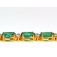 thumbnail image 2 of 14.26ct bright vivid green natural emerald diamonds tennis bracelet 14kt, 2 of 4