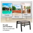 thumbnail image 6 of Patio Footstools Outdoor Foot Rest Aluminum Ottomans Samll Seat Wicker Furniture Patio Ottoman 2 Pieces Brown, 6 of 7