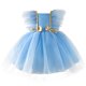 thumbnail image 1 of Vestido de princesa con flores y tutú de malla para niñas pequeñas, vestido de fiesta de cumpleaños para niños de 0 a 6 años, traje de noche de boda para niños, ropa 4T (etiqueta 110) Gao Jinjia LED, 1 of 2
