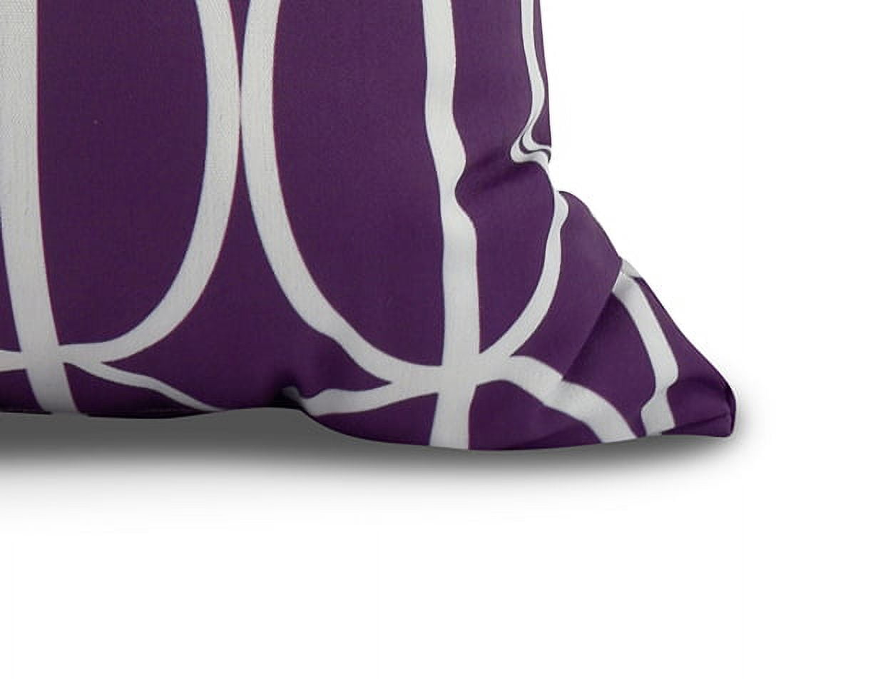 Simply Daisy, 18" x 18" Ovals Go \'Round , Geometric Print Outdoor Pillow, Purple