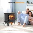 thumbnail image 2 of Electric Fireplace Stove, 20''H Freestanding Electric Space Heater with Temperature Adjustable, Realistic Flame Effect & Overheat Protectio for Indoor Bedroom Dorm Office Use, 1400W, 2 of 6