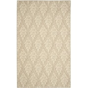SAFAVIEH Palm Beach Cabrail Damask Area Rug, Sand/Natural, 4' x 6'