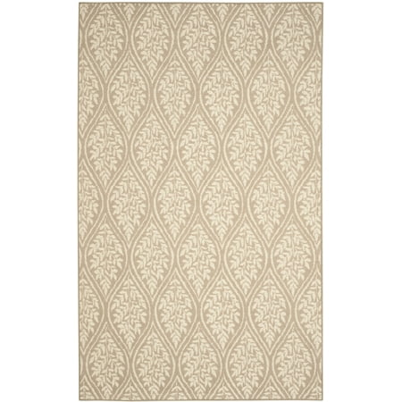 SAFAVIEH Palm Beach Cabrail Damask Area Rug, Sand/Natural, 4' x 6'