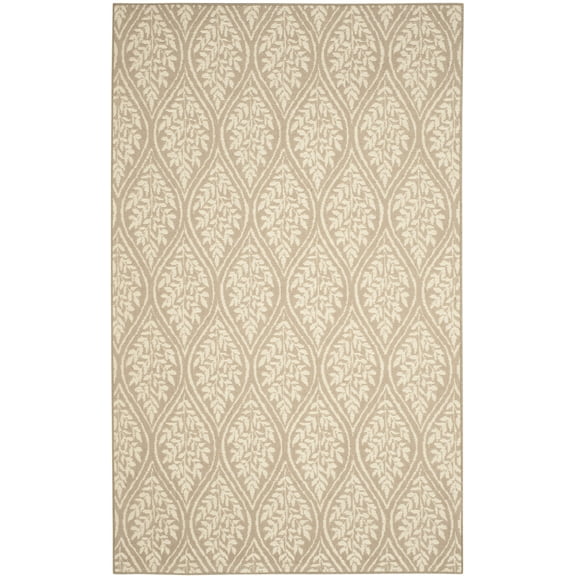 SAFAVIEH Palm Beach Cabrail Damask Area Rug, Sand/Natural, 5' x 8'