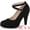 Black, variant on Women's Platform Cross Strap Stiletto Heels Mary Jane Pumps Burgundy 7