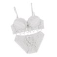 thumbnail image 3 of push up para mujer Ropa interior de encaje con panty, , 85B jinwen Sujetador floral de encaje, 3 of 8