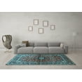 thumbnail image 3 of Ahgly Company Indoor Rectangle Medallion Light Blue Traditional Area Rugs, 8' x 10', 3 of 4