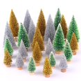 thumbnail image 1 of Decoración de escritorio con forma de pino en miniatura LOYUDEQIU árbol de Navidad 24 unidades plateado dorado verde, 1 of 7