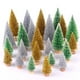 thumbnail image 1 of Decoración de escritorio con forma de pino en miniatura LOYUDEQIU árbol de Navidad 24 unidades plateado dorado verde, 1 of 7