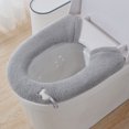 thumbnail image 2 of LCXmlly Button Design Toilet Mat Soft Comfortable Button Design Toilet Seat Pad Washable Reusable Toilet Pad for Bathroom, 2 of 8