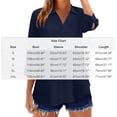 thumbnail image 2 of GUACER Women's 3/4 Sleeve Tops Casual Collared V Neck Blouses Loose Fit Cotton Linen Tunic Shirts for Ladies, 2 of 5