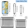 thumbnail image 6 of AIGIA 20 Pcs Large Safety Pins 4" 10Pcs & 3" 10Pcs Heavy Duty Blanket Pins Large Safety Pins for Clothes Leather Canvas Blankets Crafts Skirts(Black), 6 of 6
