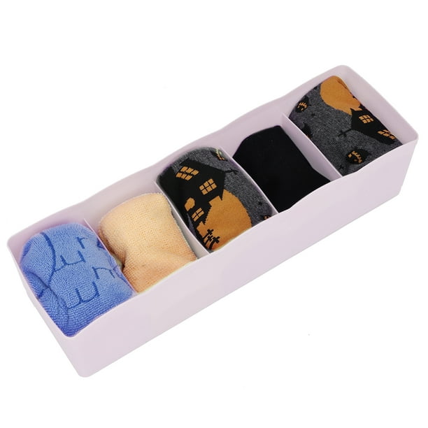 Ropa Interior De Plástico Cajón Organizador Sujetador Ropa Interior Calcetines Cubo Cesta Con 5 Rejillas