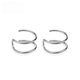 thumbnail image 5 of Pendientes de clip de oreja de doble línea simple de plata con personalidad en forma de U hueca sin perforaciones para hombres y mujeres, 5 of 5