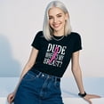 thumbnail image 3 of Colevkie Womens Breast Cancer Awareness T-shirt Tops Pink Ribbon Graphic Tee Crew Neck Short Sleeves(Black-Women,S), 3 of 7