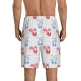 thumbnail image 2 of JUNZAN Red Squirrel And Blue Rabbit Pattern Sleep Pajama Shorts for Men,Men's Pajama Bottoms,Sleepwear,Pj Shorts, 2 of 7